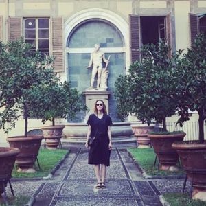 Women Studies Handmade Black Silk Midi Dress